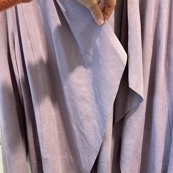 CHICO’S faux suede purple long open jacket / duster size large - Picture 4 of 9